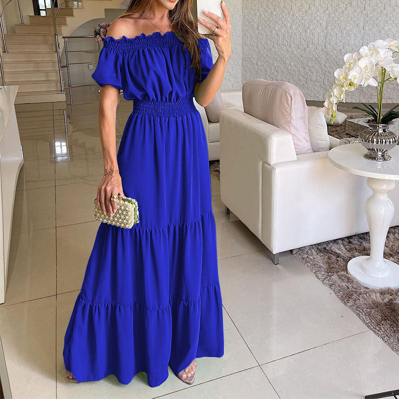 Off-Shoulder Chic Ruffle Maxi Dress