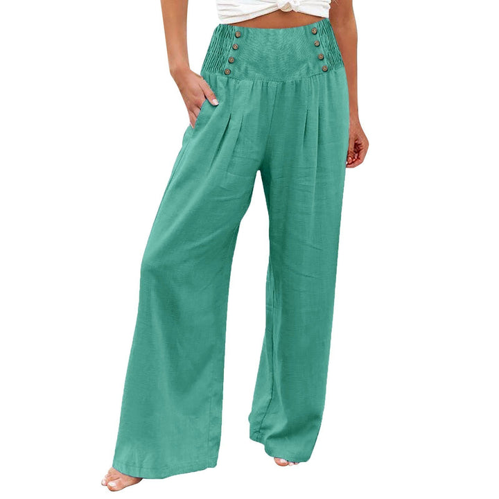 Summer wide pants for women with button details Lune London