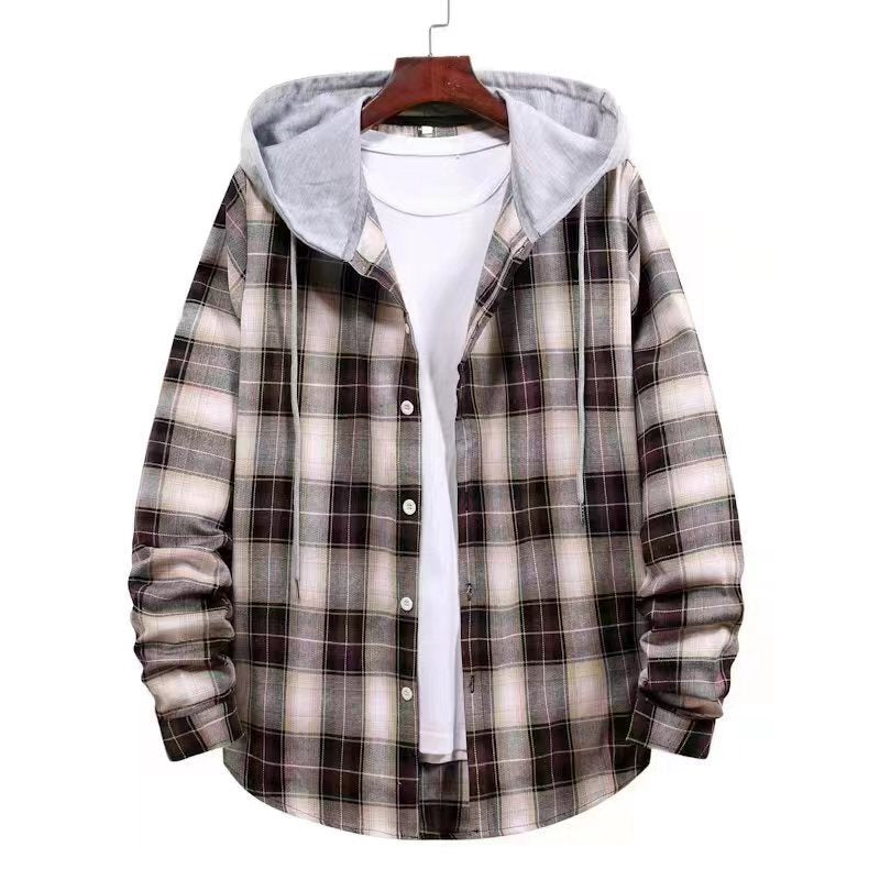 Ladies Vichy Flannel Jacket with Hood Amarae