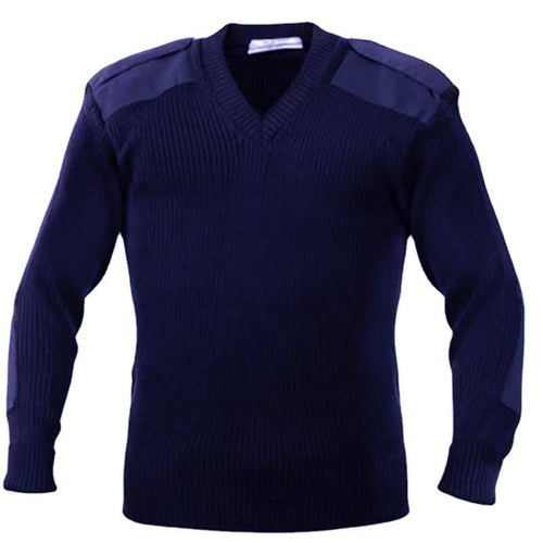 Knit sweater for men with V-neck and decorative details on the shoulders Amarae