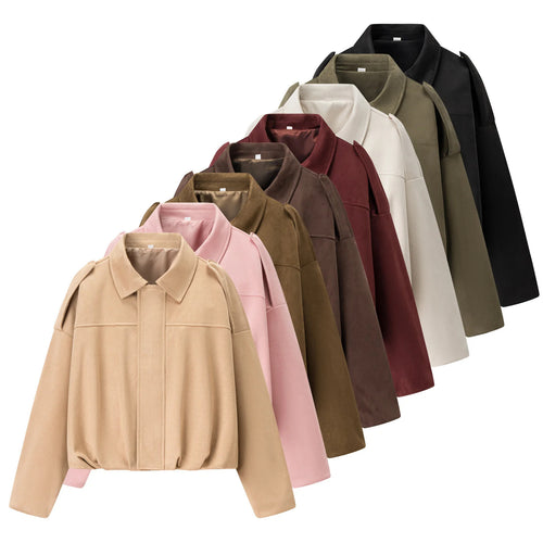 Trendy cropped jacket for women with comfortable cuffs and an elegant collar Amarae