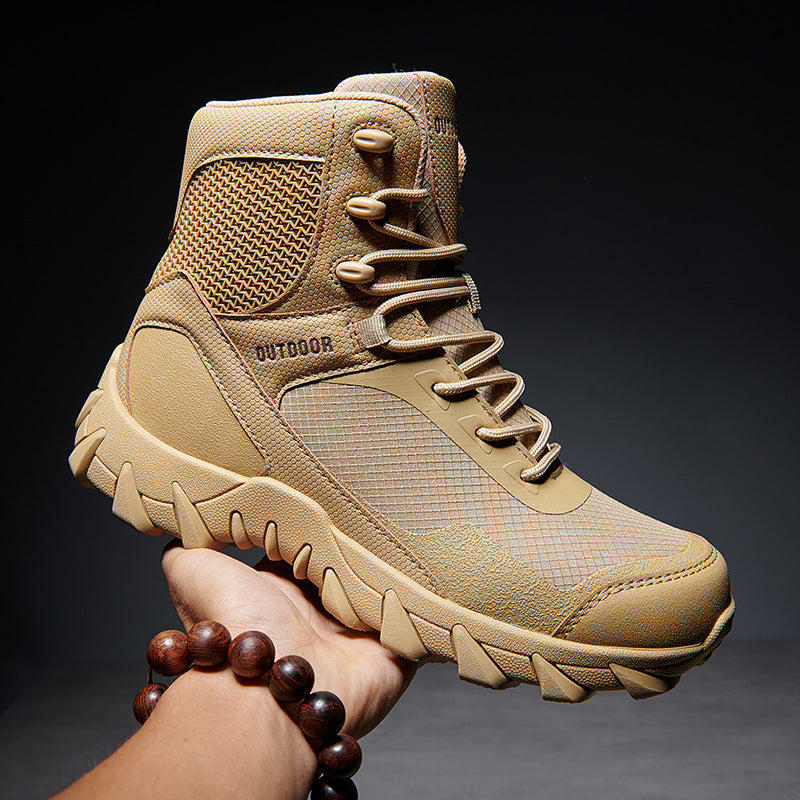 Men's High-Cut Tactical Trekking Boots with Profiled Outdoor Sole Construction Amarae