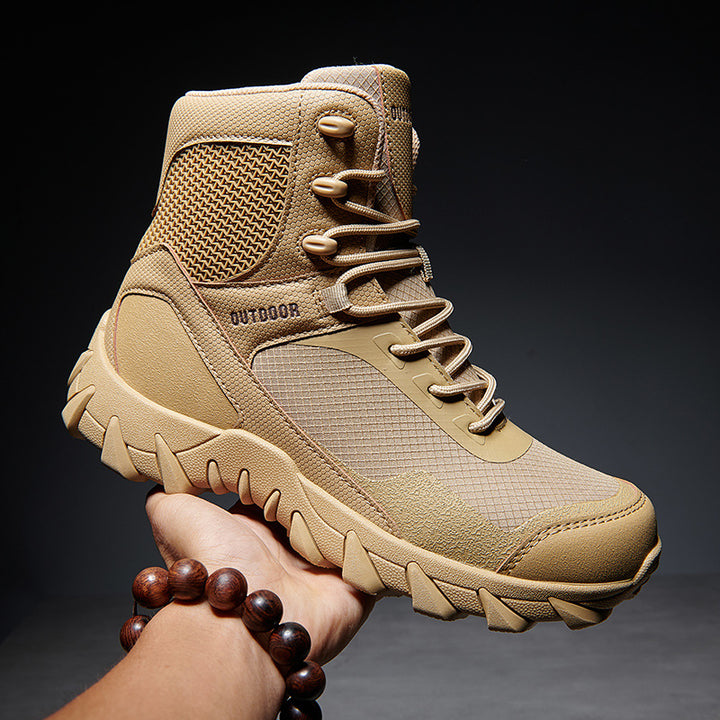 Men's High-Cut Tactical Trekking Boots with Profiled Outdoor Sole Construction Amarae