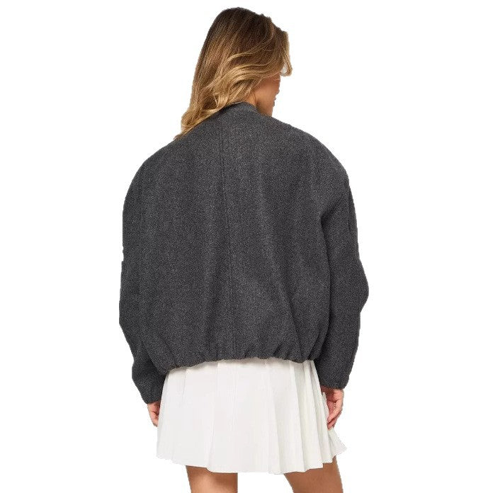 Puffed sleeve jacket for women, with practical zip pockets and elastic edges Lune London