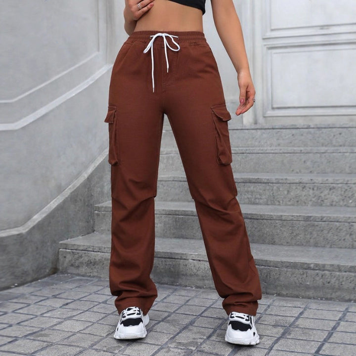 Women's high-waist cargo joggers with wide leg and drawstring Amarae