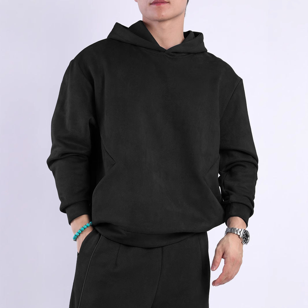 Men's hooded sweatshirt in soft fleece material with innovative details Lune London