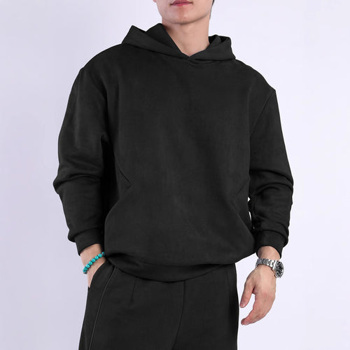 Men's hooded sweatshirt in soft fleece material with innovative details Amarae
