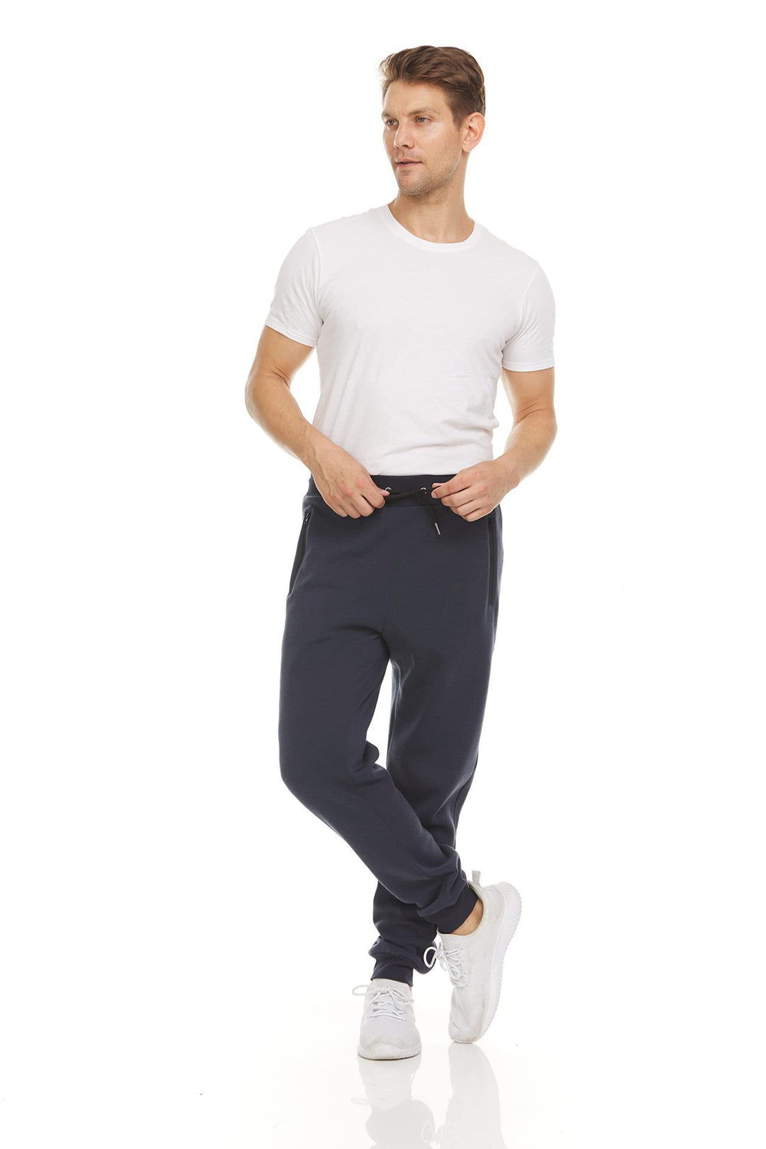 Comfortable men's sporty jogger pants with side zip pockets Lune London