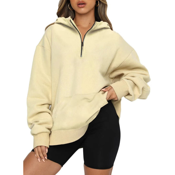Oversized hoodie for women with half-zip Lune London