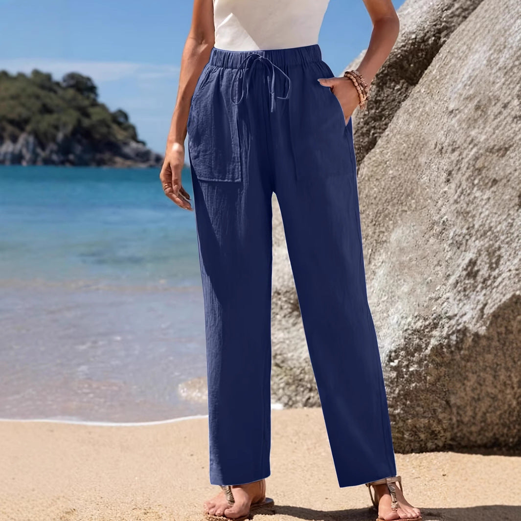 Women's beach pants, relaxed fit, with practical pockets and elastic waist Lune London
