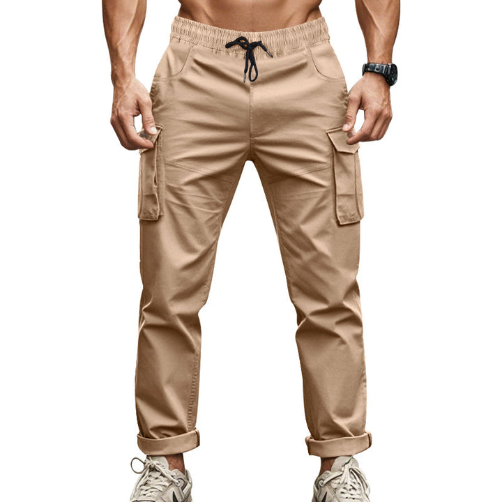 Men's cargo pants with functional side pockets and elastic waistband Lune London