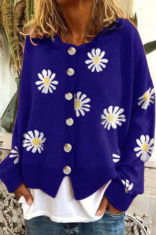 Women's Casual Gilet with Floral Print and Chic Button Details and Style
