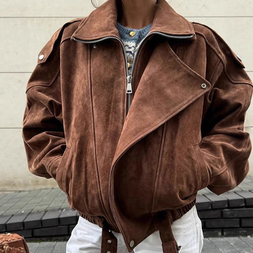 Soft suede jacket for ladies with a relaxed fit and practical pockets Amarae