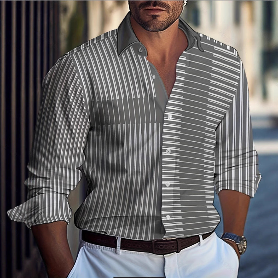 Shirt for men with modern brush pattern Lune London
