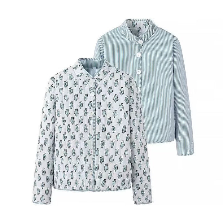 Reversible cotton jacket for women with elegant print Amarae
