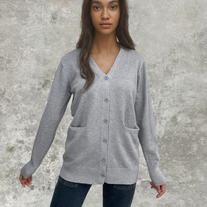 Women’s knit jacket with button closure and practical pockets Lune London