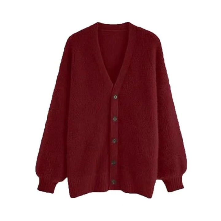 Cardigan Fluffy Femme avec Gros Boutons et Design à Coupe Large Chic & Stil