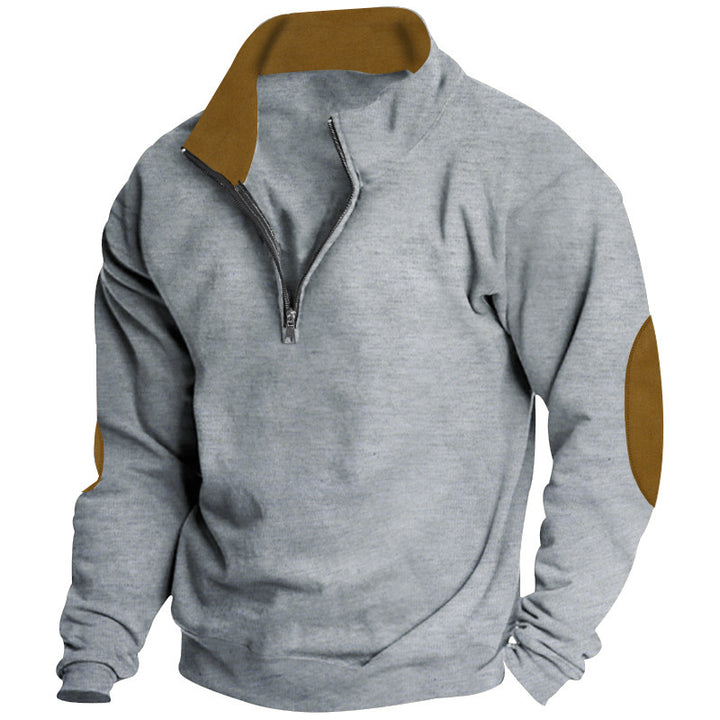 Modern men's sweatshirt with half-zip and textured design Amarae