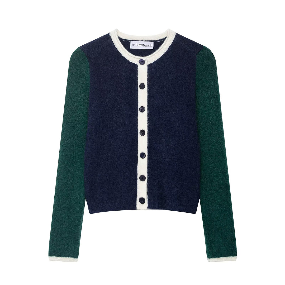 Cardigan élégant pour femmes avec des manches contrastées Chic & Stil