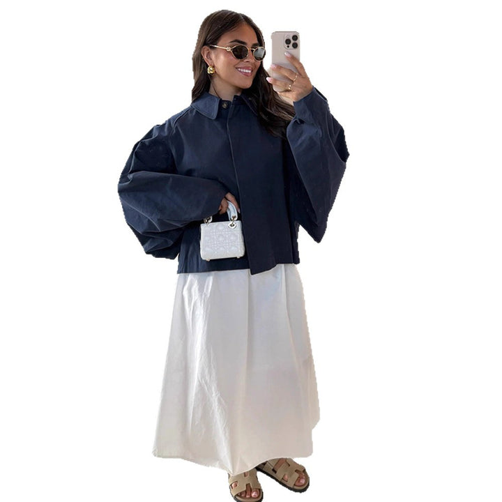 Women Boxy Cropped Short Jacket with Voluminous Balloon Sleeves Amarae