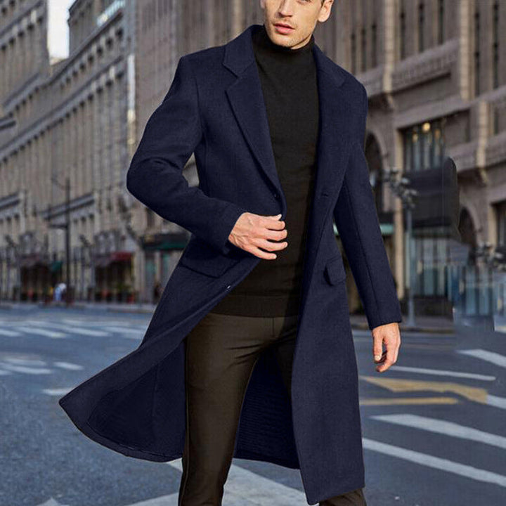 Men's Elegant Classic Cut Coat with High Collar Chic Und Stil