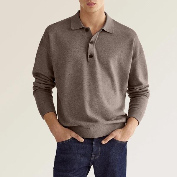 Elegant polo for men in breathable cotton blend with button placket Lune London