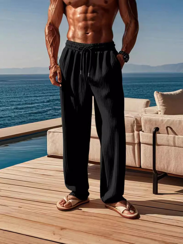 Casual pants for men with elastic waistband and side pockets Lune London