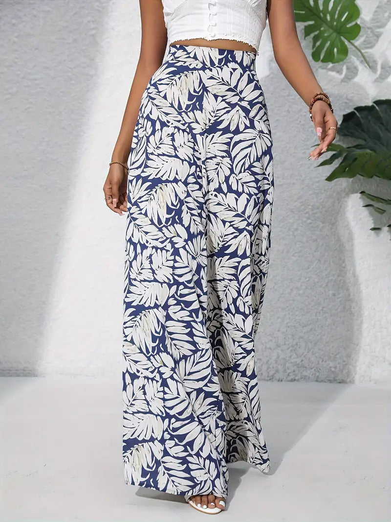 Lune London Tropical Leaf Pattern Maxi Skirt for Women