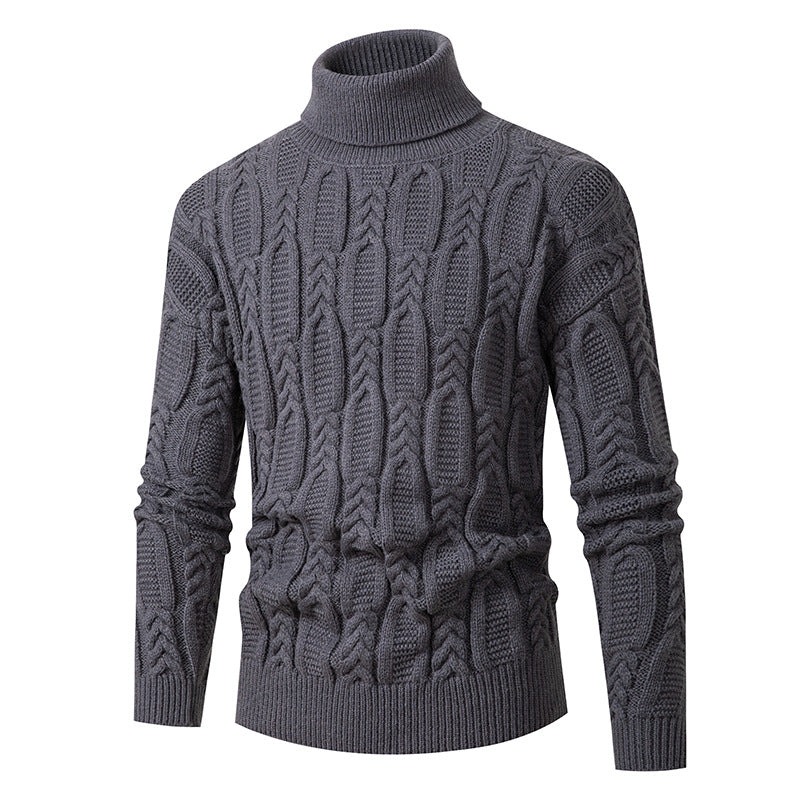 High-quality turtleneck pullover for men with embossed pattern Lune London