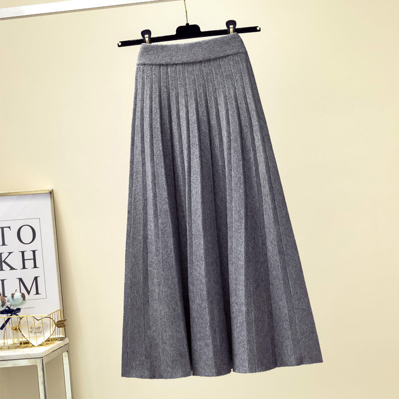 Jupe maxi pour femmes avec texture plissée fine et taille élastique Chic & Stil