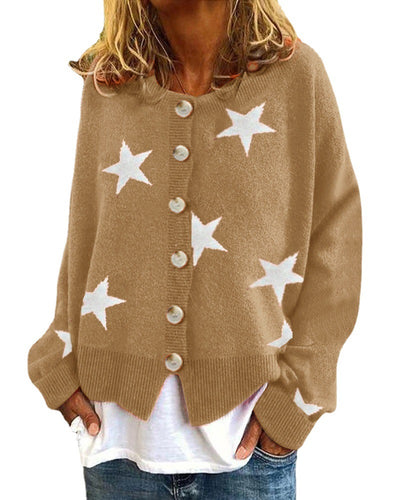Knitted jacket for women with star pattern Amarae