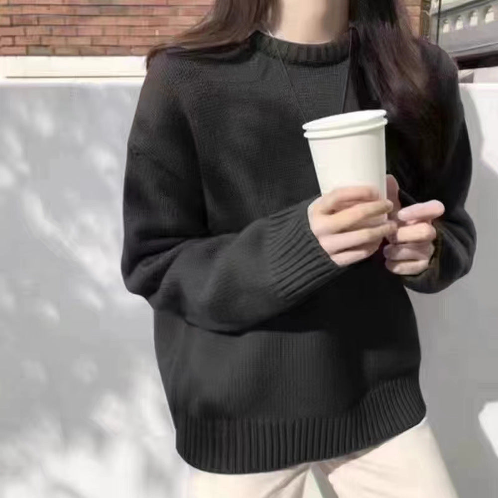 Pull en tricot épais décontracté pour femme avec coupe oversize et manches douces Chic & Stil