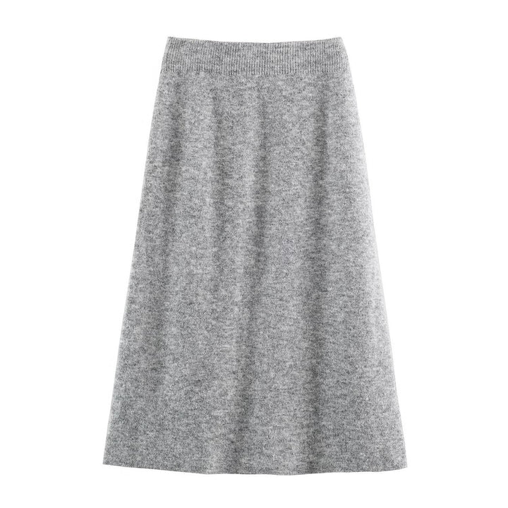 Women's Fine Knit Two-Piece Cardigan with Floral Jacquard and Tailored A-Line Knit Skirt Amarae