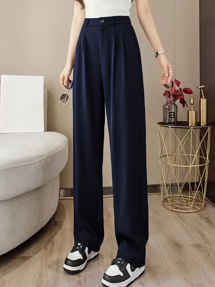 High-waisted pleated wide-leg pants for women Lune London