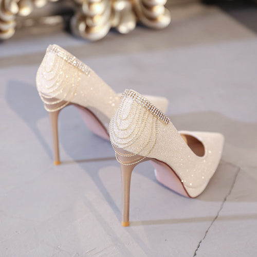 Women's High-Heel Pumps with Sparkling Rhinestone Details and Elegant Design Amarae