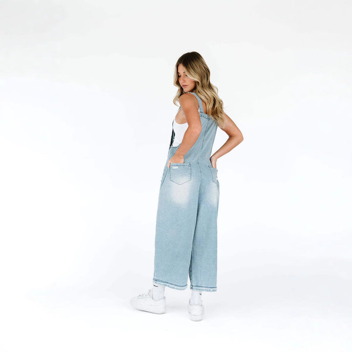 Women's Overalls with Fashionable Destroyed Details and Wide Fit Lune London