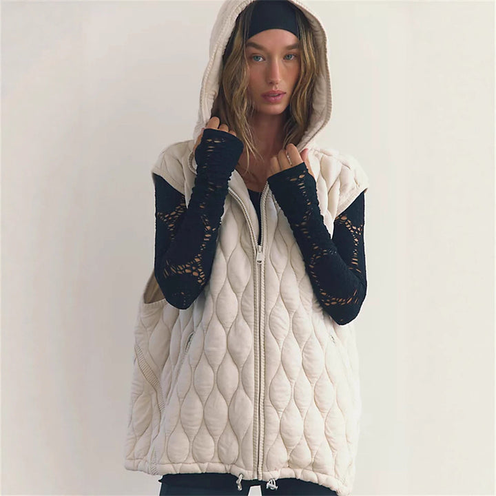 Women's vest with hood and lightly padded design Lune London