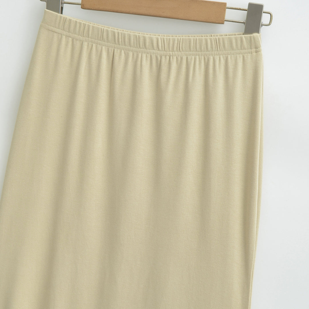 Women's Asymmetrical Jersey Midi Skirt with Elastic Waistband and Jagged Hem Amarae