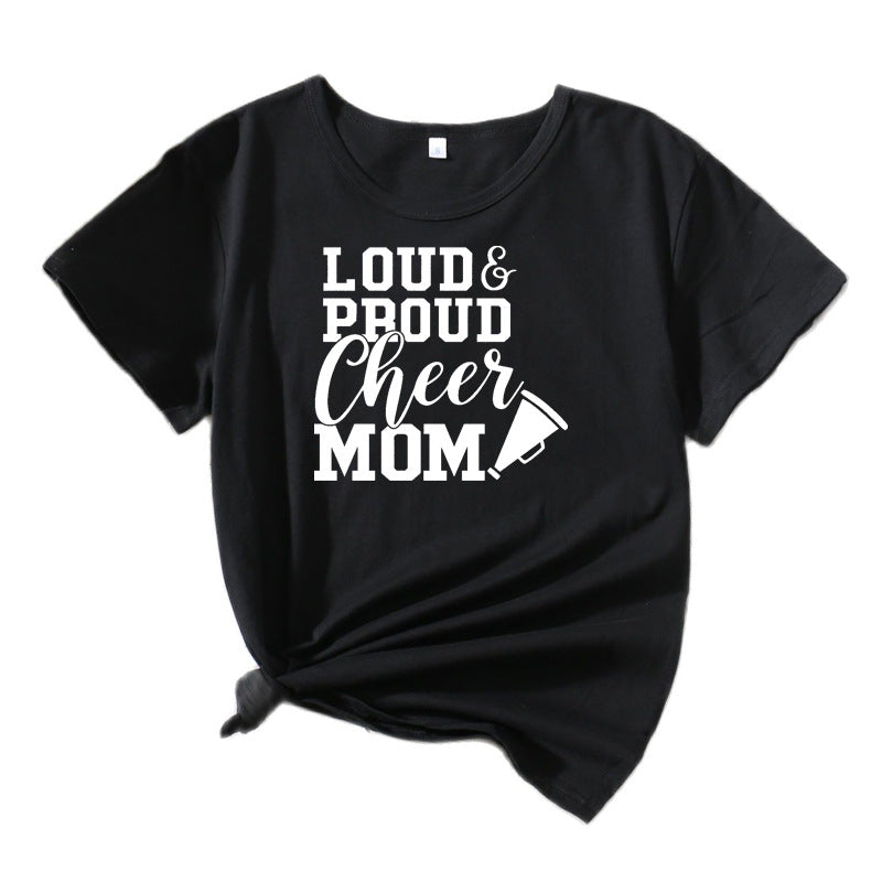 Chic and Stylish Mama Cheerleading Graphic T-Shirt Women