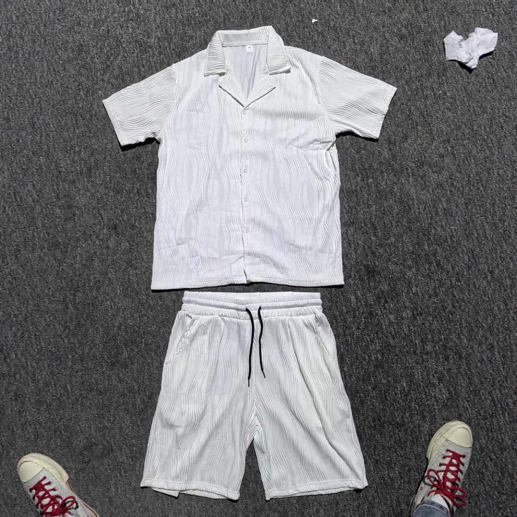 Stylish short sleeve summer set structured for men Amarae