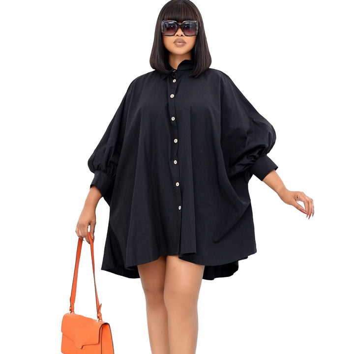 Oversized comfortable blouse shirt for women with balloon sleeves Lune London