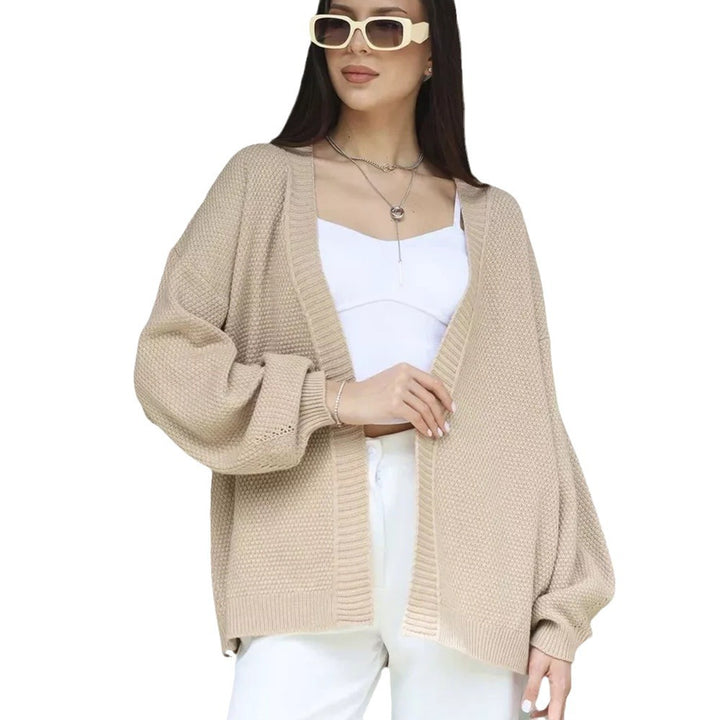 Cardigan surdimensionné pour femmes avec motif texturé et manches larges Chic & Stil