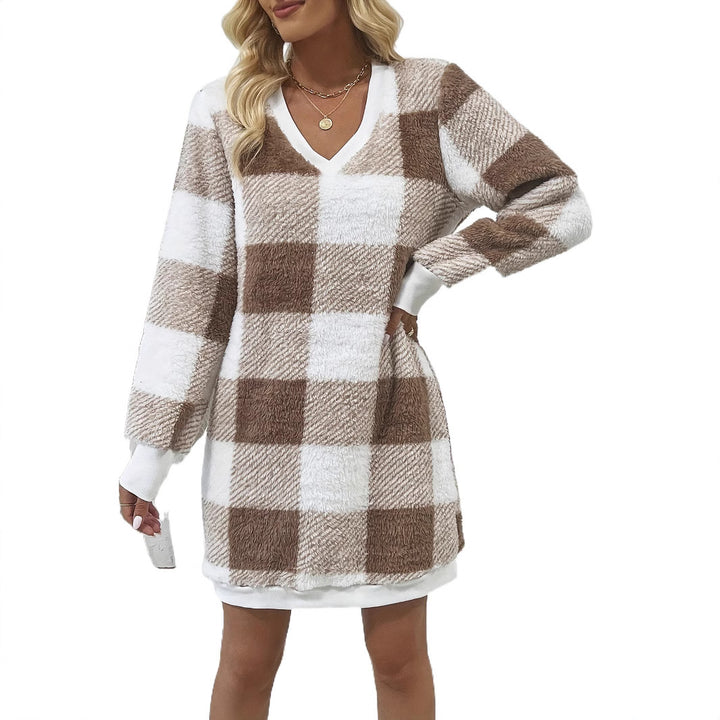 Lune London Comfortable V Neck Sweater Dress for Women
