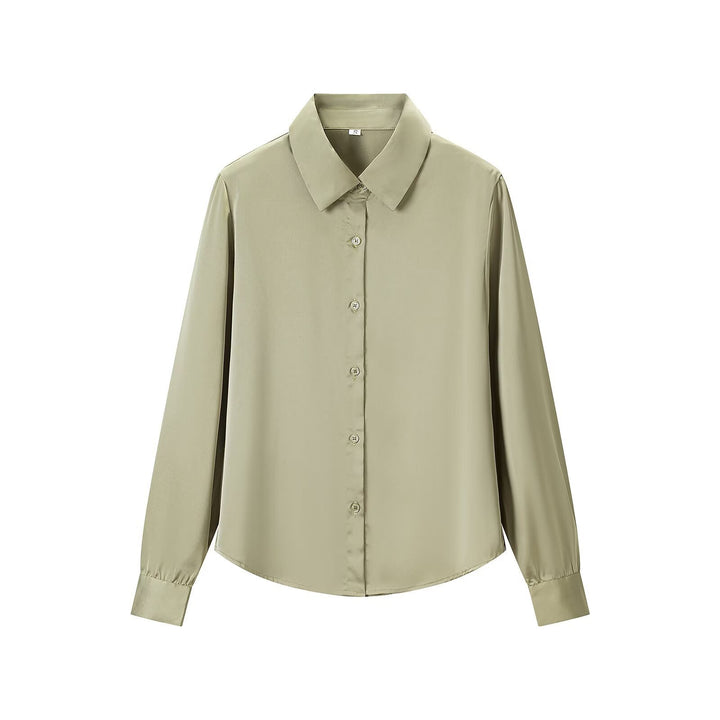 Women's fluid shirt with extended back hem, Kent collar and cuffs Amarae