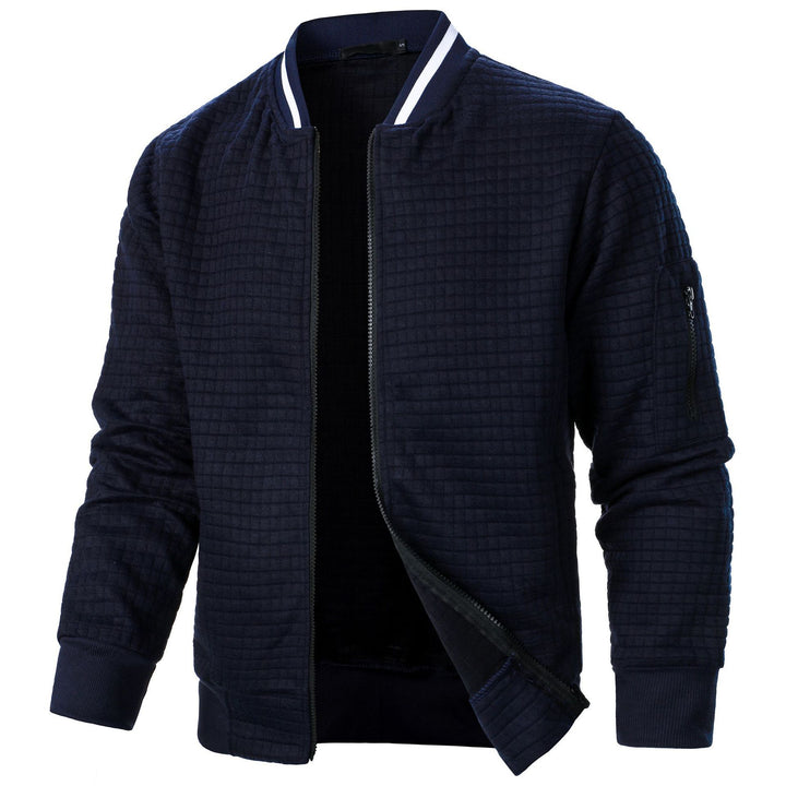 Quilted bomber jacket for men with functional zip pockets Lune London