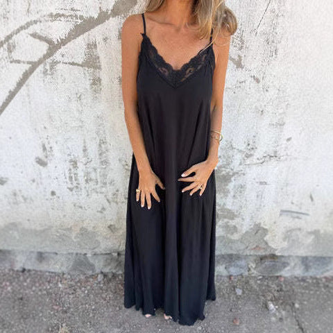 Amarae Elegant maxi dress with lace for women