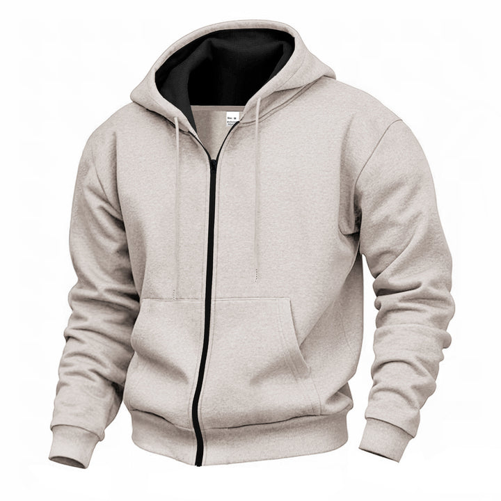 Hooded sweatshirt for men made of high-quality material blend and with a convenient zipper Lune London