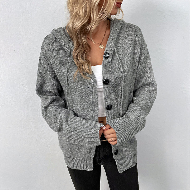 Cardigan à capuche pour femmes avec texture grossière Chic & Stil
