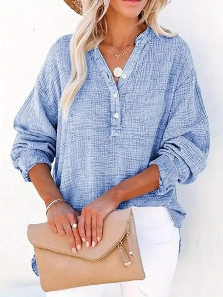 Casual cotton shirt for women with button placket Lune London