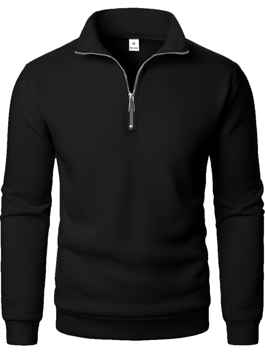 Men's fleece pullover with practical stand-up collar and zipper Chic & Stil